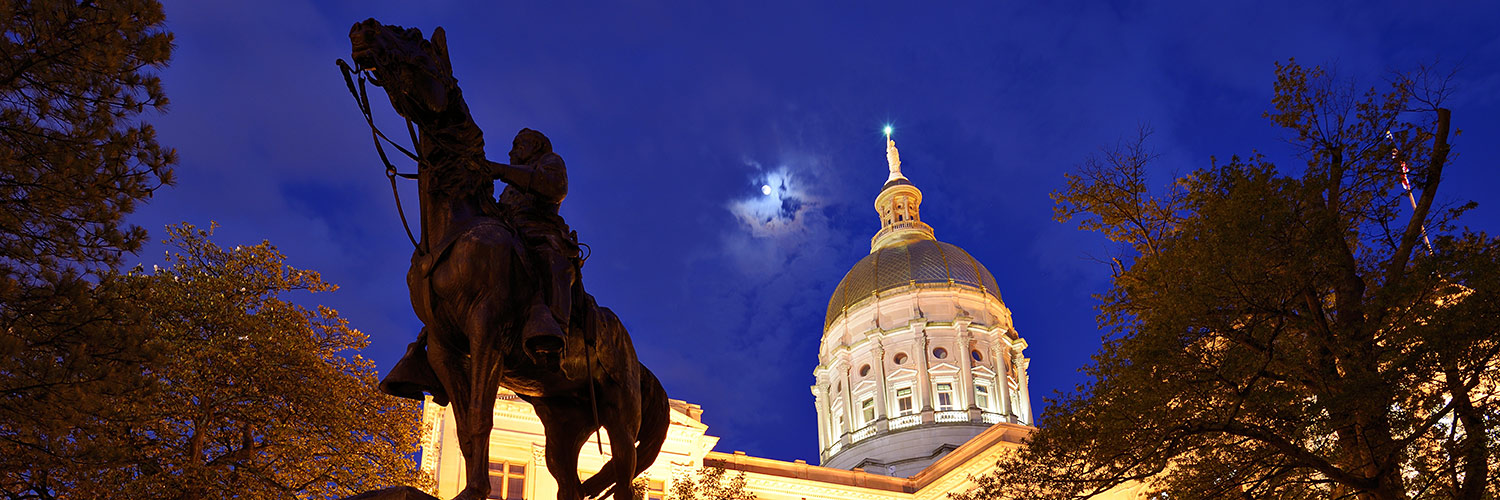 Georgia Capitol in moonlight