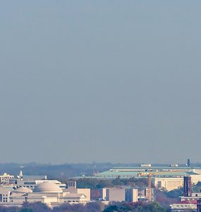 D.C. skyline with monuments